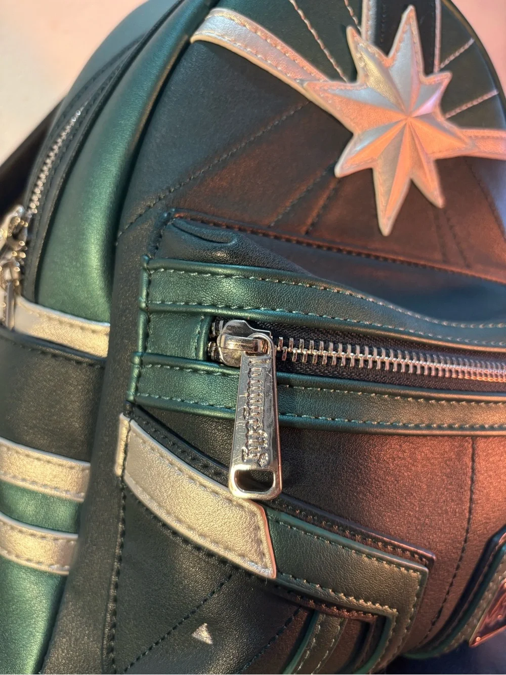 Loungefly Captain Marvel Green Star Mini Backpack